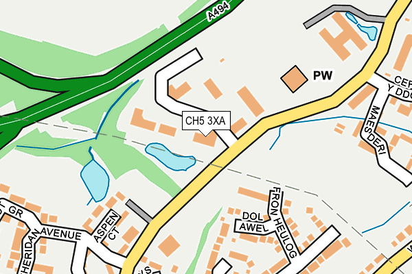 CH5 3XA map - OS OpenMap – Local (Ordnance Survey)