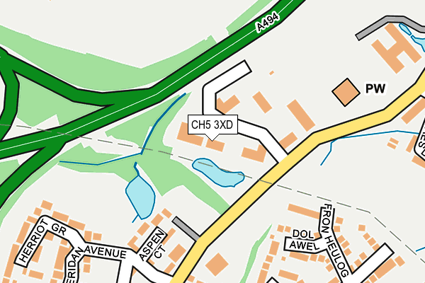 CH5 3XD map - OS OpenMap – Local (Ordnance Survey)