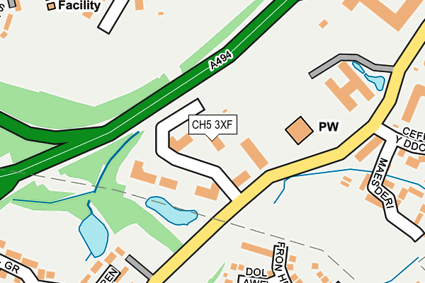 CH5 3XF map - OS OpenMap – Local (Ordnance Survey)