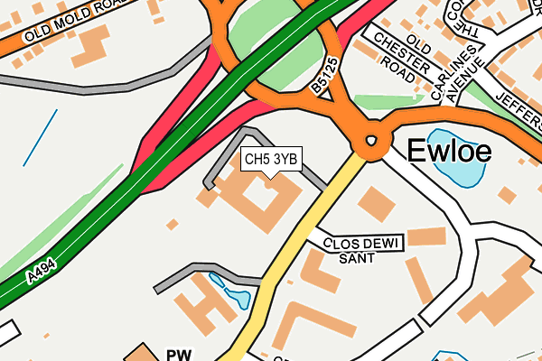 CH5 3YB map - OS OpenMap – Local (Ordnance Survey)