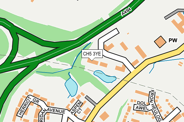 CH5 3YE map - OS OpenMap – Local (Ordnance Survey)