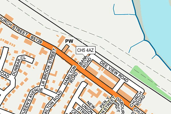 CH5 4AZ map - OS OpenMap – Local (Ordnance Survey)