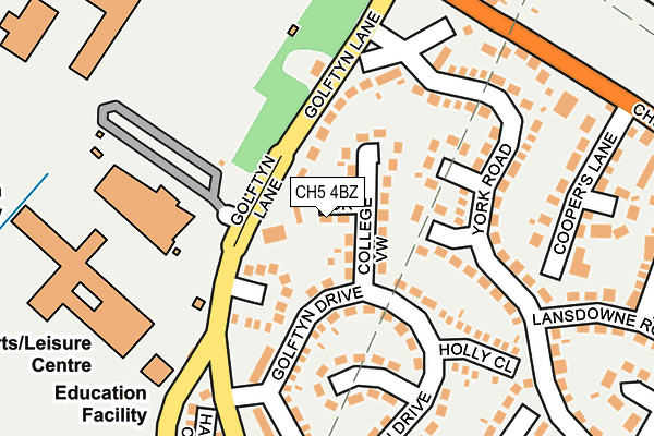 CH5 4BZ map - OS OpenMap – Local (Ordnance Survey)