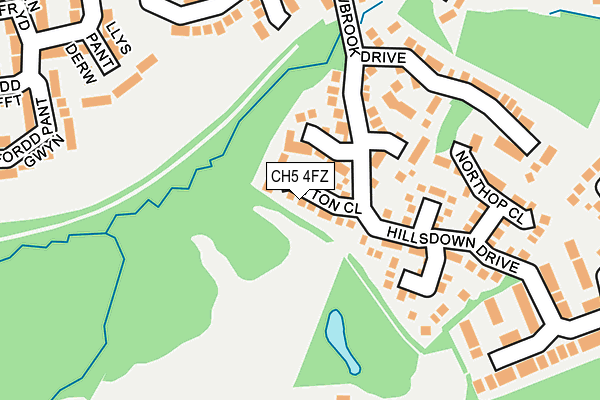 CH5 4FZ map - OS OpenMap – Local (Ordnance Survey)