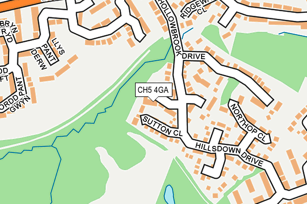 CH5 4GA map - OS OpenMap – Local (Ordnance Survey)