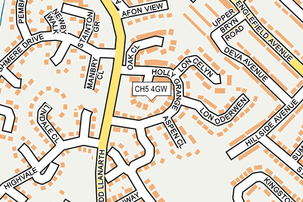 CH5 4GW map - OS OpenMap – Local (Ordnance Survey)