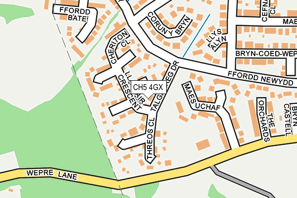 CH5 4GX map - OS OpenMap – Local (Ordnance Survey)