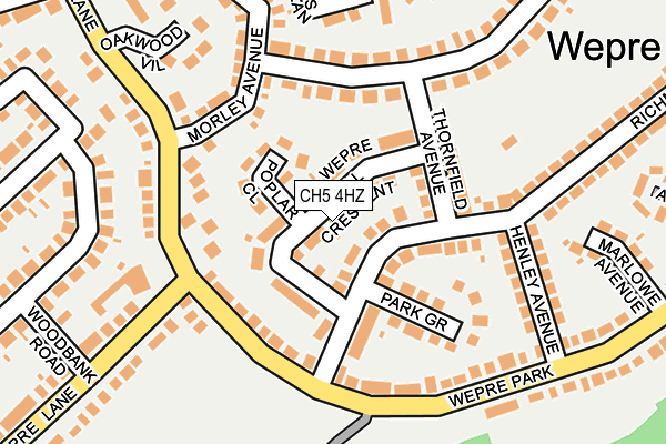 CH5 4HZ map - OS OpenMap – Local (Ordnance Survey)