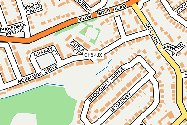 CH5 4JX map - OS OpenMap – Local (Ordnance Survey)
