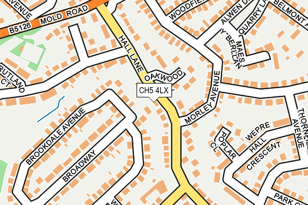 CH5 4LX map - OS OpenMap – Local (Ordnance Survey)