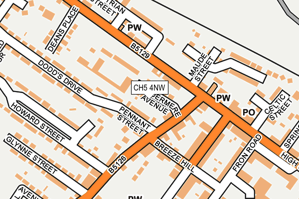 CH5 4NW map - OS OpenMap – Local (Ordnance Survey)