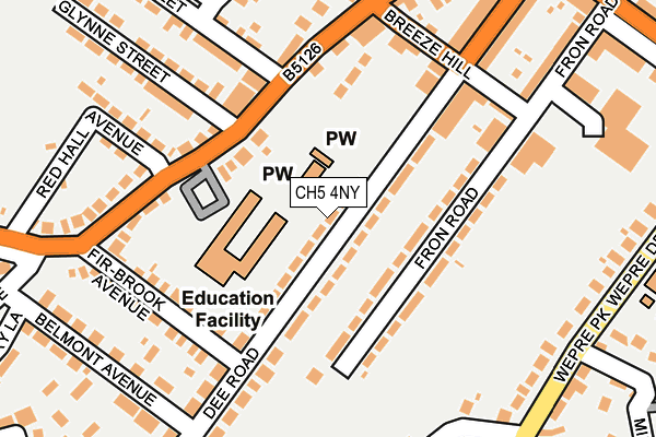 CH5 4NY map - OS OpenMap – Local (Ordnance Survey)