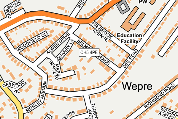 CH5 4PE map - OS OpenMap – Local (Ordnance Survey)