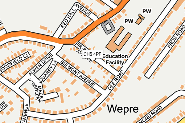 CH5 4PF map - OS OpenMap – Local (Ordnance Survey)