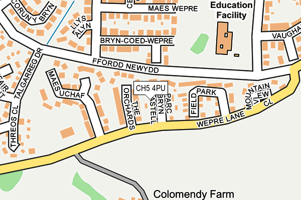 CH5 4PU map - OS OpenMap – Local (Ordnance Survey)