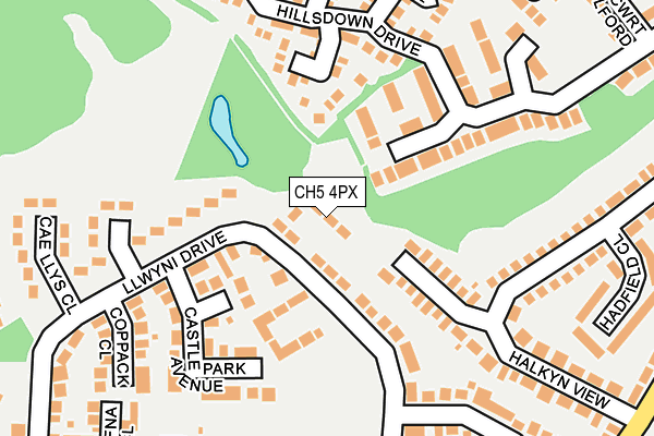 CH5 4PX map - OS OpenMap – Local (Ordnance Survey)
