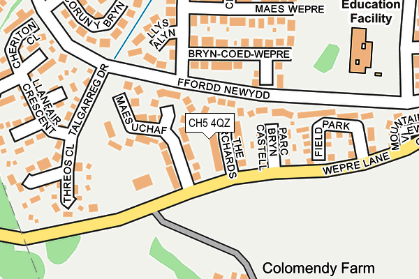 CH5 4QZ map - OS OpenMap – Local (Ordnance Survey)