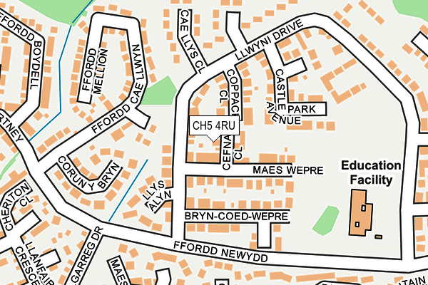 CH5 4RU map - OS OpenMap – Local (Ordnance Survey)