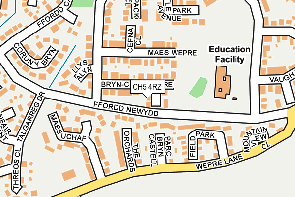 CH5 4RZ map - OS OpenMap – Local (Ordnance Survey)