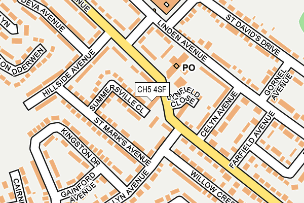 CH5 4SF map - OS OpenMap – Local (Ordnance Survey)