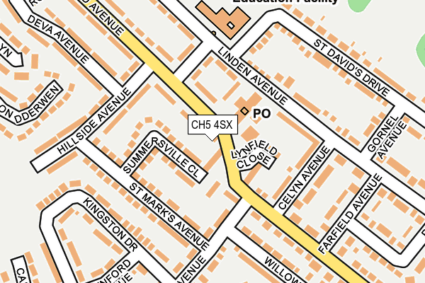 CH5 4SX map - OS OpenMap – Local (Ordnance Survey)