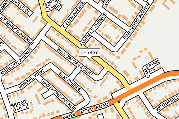 CH5 4SY map - OS OpenMap – Local (Ordnance Survey)