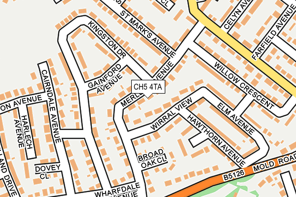 CH5 4TA map - OS OpenMap – Local (Ordnance Survey)