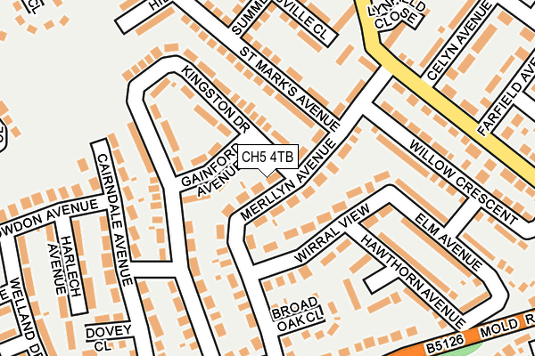 CH5 4TB map - OS OpenMap – Local (Ordnance Survey)