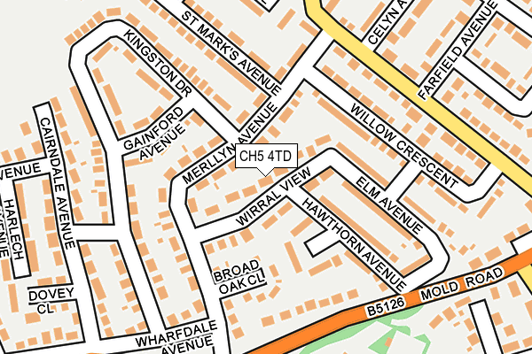 CH5 4TD map - OS OpenMap – Local (Ordnance Survey)