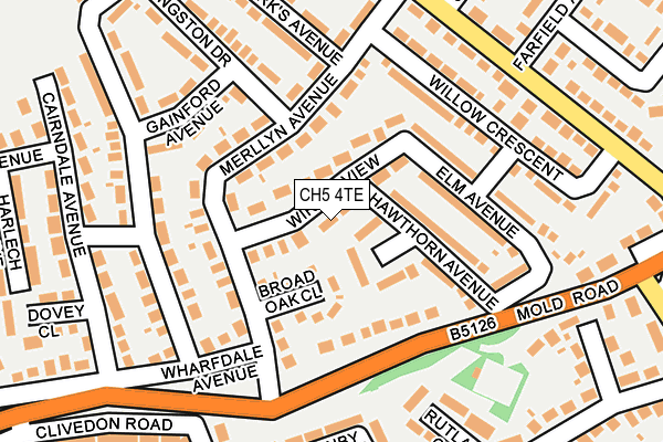 CH5 4TE map - OS OpenMap – Local (Ordnance Survey)