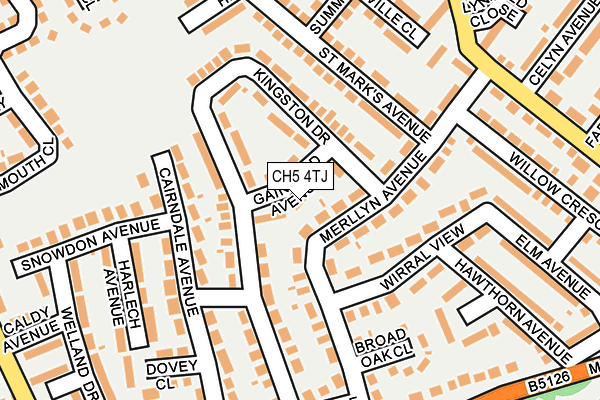 CH5 4TJ map - OS OpenMap – Local (Ordnance Survey)