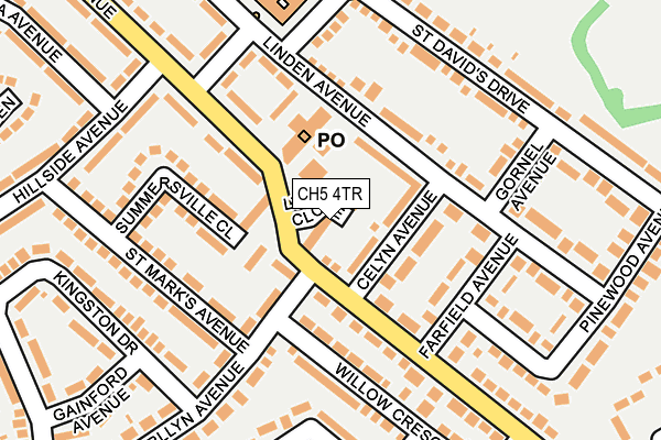 CH5 4TR map - OS OpenMap – Local (Ordnance Survey)