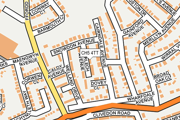 CH5 4TT map - OS OpenMap – Local (Ordnance Survey)