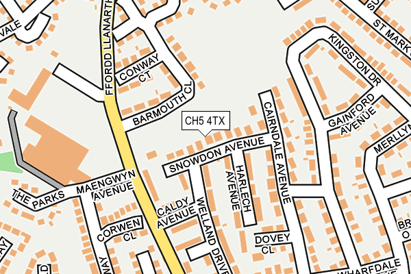 CH5 4TX map - OS OpenMap – Local (Ordnance Survey)