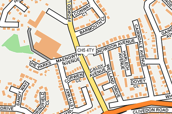 CH5 4TY map - OS OpenMap – Local (Ordnance Survey)