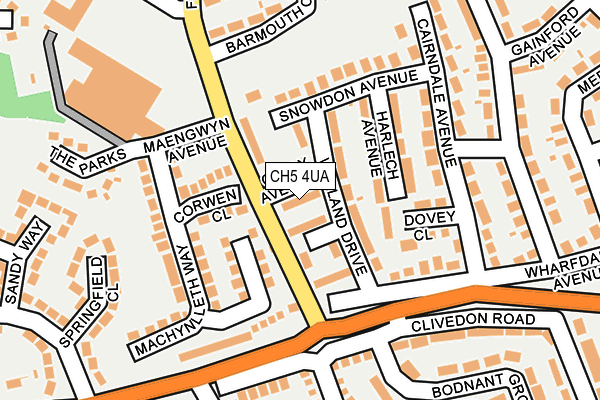 CH5 4UA map - OS OpenMap – Local (Ordnance Survey)