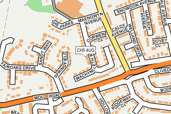 CH5 4UG map - OS OpenMap – Local (Ordnance Survey)