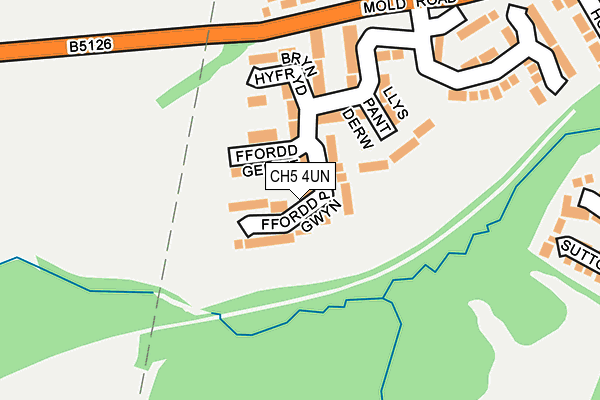 CH5 4UN map - OS OpenMap – Local (Ordnance Survey)