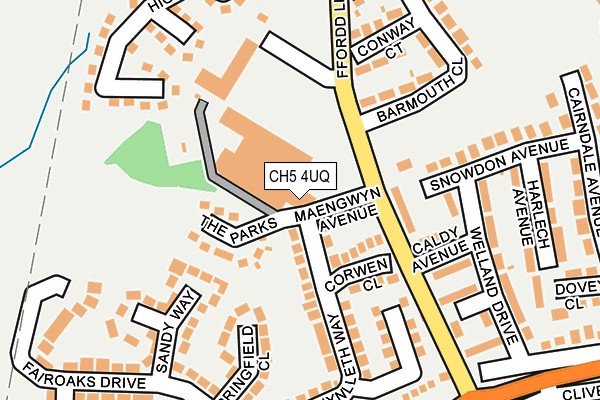 CH5 4UQ map - OS OpenMap – Local (Ordnance Survey)