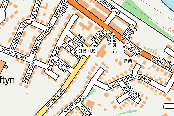 CH5 4US map - OS OpenMap – Local (Ordnance Survey)