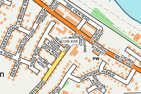 CH5 4UW map - OS OpenMap – Local (Ordnance Survey)