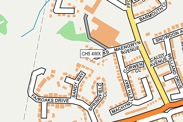 CH5 4WX map - OS OpenMap – Local (Ordnance Survey)