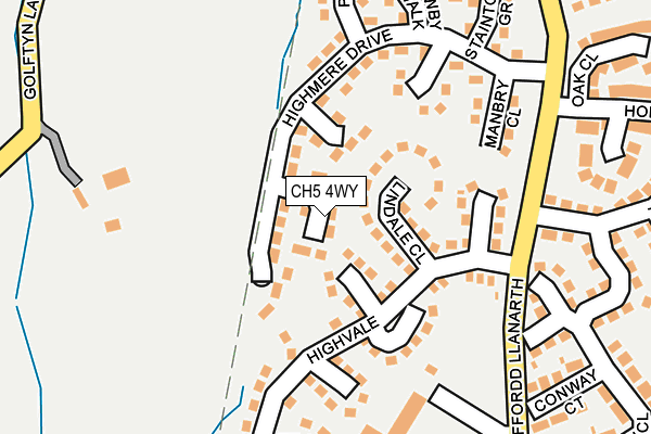 CH5 4WY map - OS OpenMap – Local (Ordnance Survey)