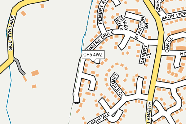 CH5 4WZ map - OS OpenMap – Local (Ordnance Survey)