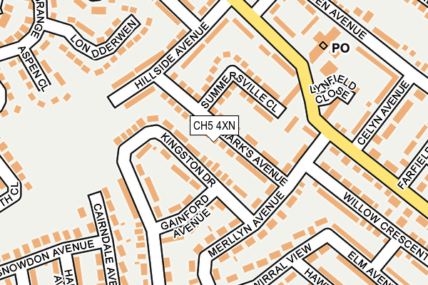 CH5 4XN map - OS OpenMap – Local (Ordnance Survey)