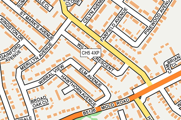 CH5 4XP map - OS OpenMap – Local (Ordnance Survey)