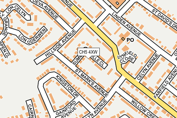 CH5 4XW map - OS OpenMap – Local (Ordnance Survey)