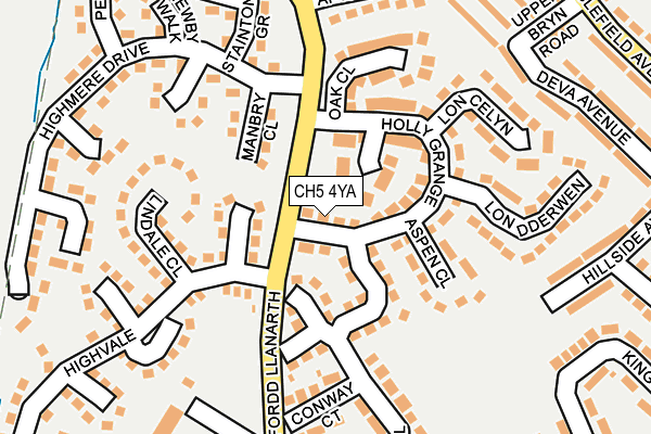 CH5 4YA map - OS OpenMap – Local (Ordnance Survey)