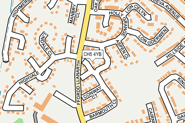 CH5 4YB map - OS OpenMap – Local (Ordnance Survey)