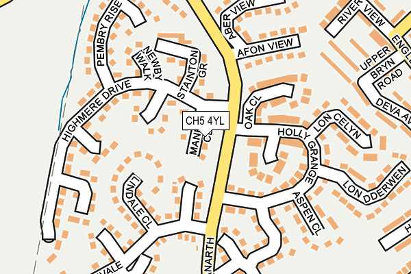CH5 4YL map - OS OpenMap – Local (Ordnance Survey)
